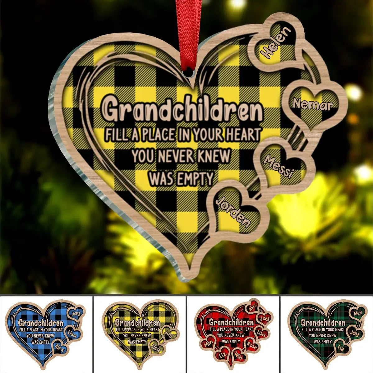 Grandchildren Fill A Place In Your Heart - Personalized Acrylic Ornament Ornament The Next Custom Gift