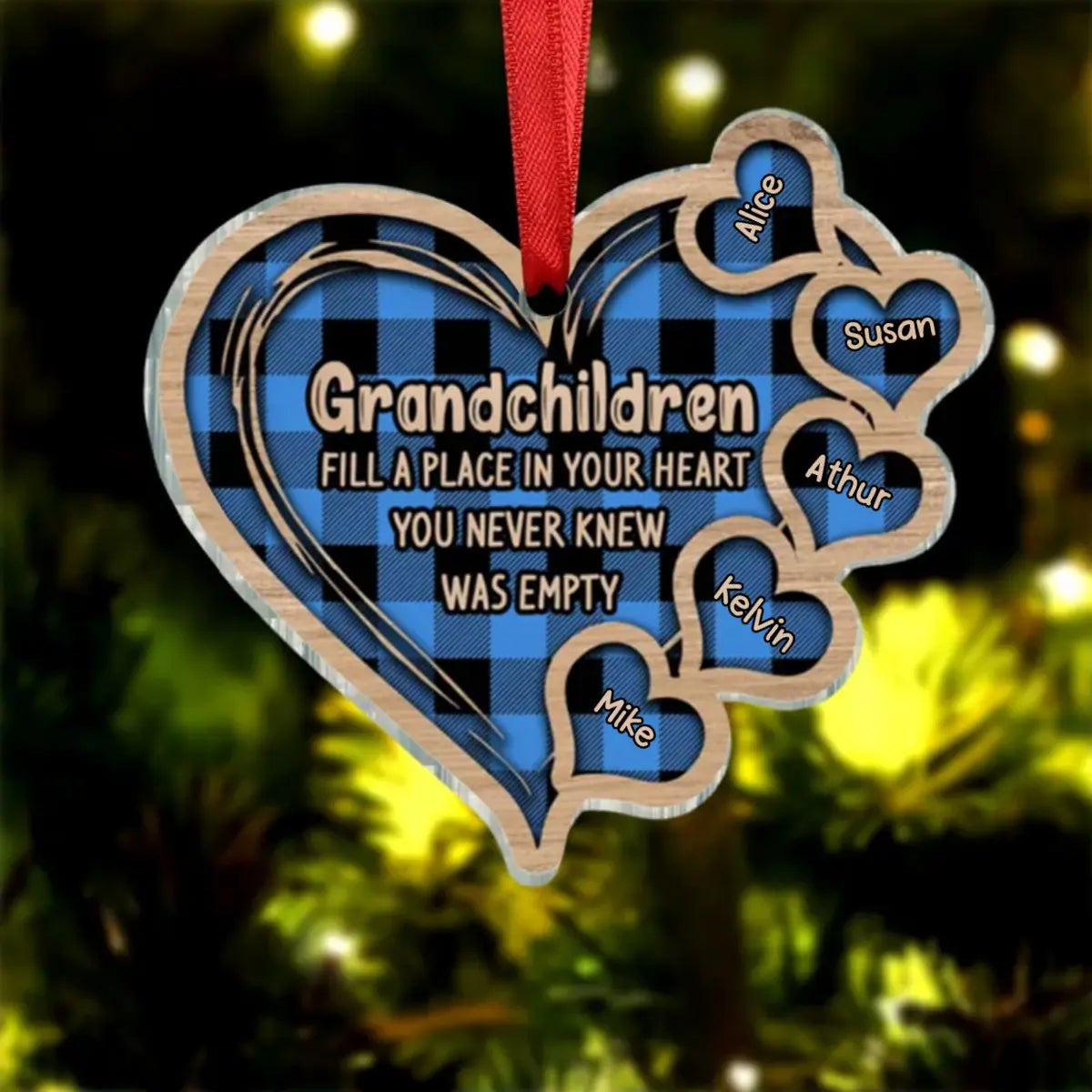 Grandchildren Fill A Place In Your Heart - Personalized Acrylic Ornament Ornament The Next Custom Gift