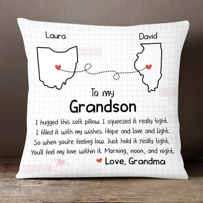 Granddaughter - Long Distance Hug This Drawing Pillow - Personalized Pillow Pillow The Next Custom Gift