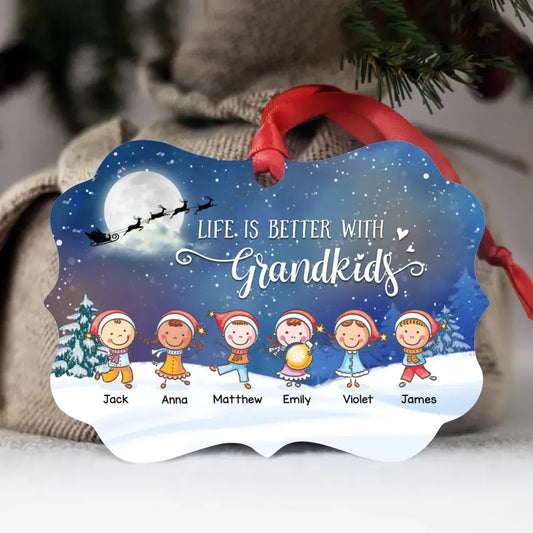 Grandkid - Xmas Ornament - Christmas Gifts - Life is Better With Grandkids (Custom Ornament ) - Personalized Ornament ornament The Next Custom Gift