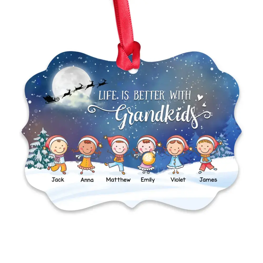 Grandkid - Xmas Ornament - Christmas Gifts - Life is Better With Grandkids (Custom Ornament ) - Personalized Ornament ornament The Next Custom Gift