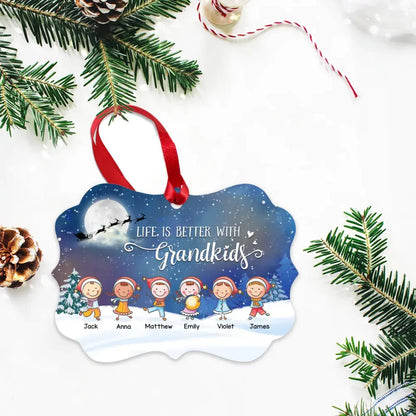 Grandkid - Xmas Ornament - Christmas Gifts - Life is Better With Grandkids (Custom Ornament ) - Personalized Ornament ornament The Next Custom Gift