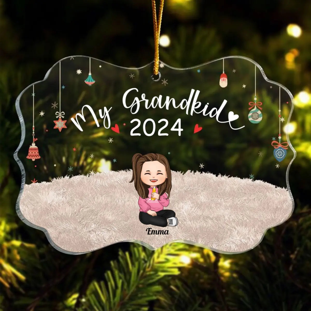 Grandkids 2024 - Personalized Grandkid Ornament ornament The Next Custom Gift