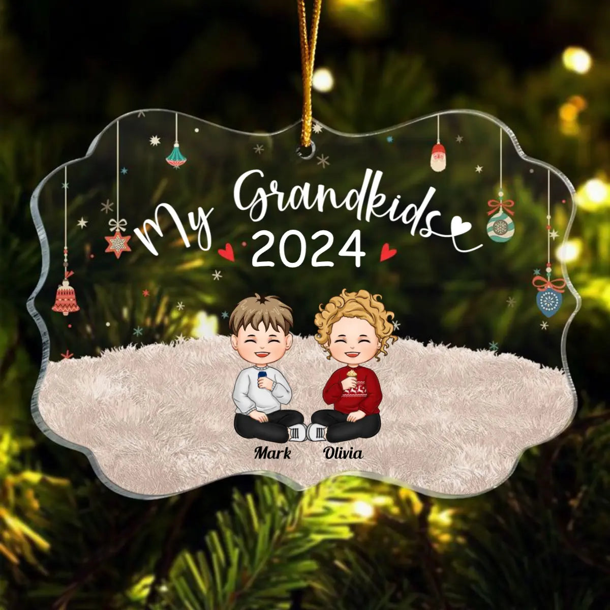 Grandkids 2024 - Personalized Grandkid Ornament ornament The Next Custom Gift