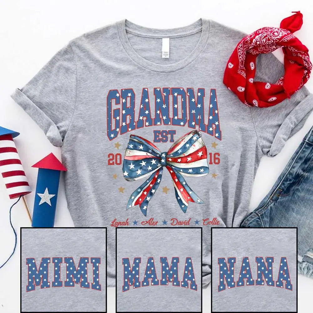 Grandma 4th Of July Personalized Shirt, 4th Of July Custom Shirt, America Fourth Of July Gift, Independence Day Custom Shirt Shirts & Tops The Next Custom Gift