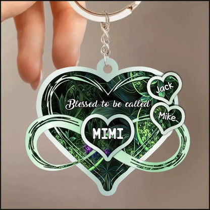 Grandma  - Blessed To Be Called Grandma, Nana, Mimi Violet - Personalized Color Acrylic Keychain (HL) Keychain The Next Custom Gift