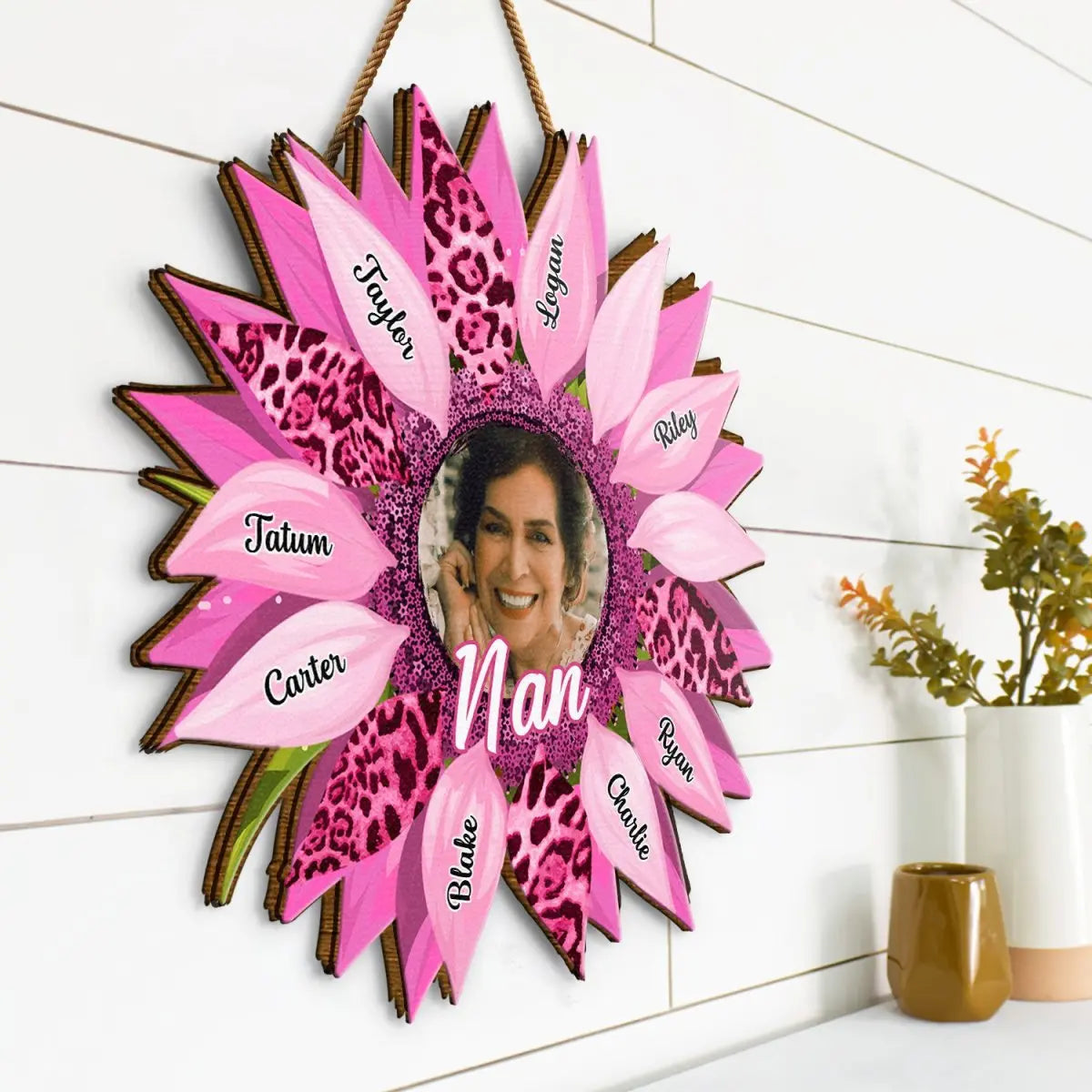 Grandma - Custom Photo Nana Sunflower - Personalized Wood Sign  The Next Custom Gift