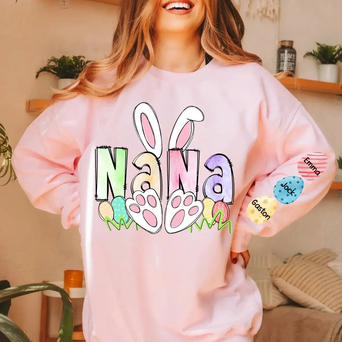 Grandma - Easter Rabbit - Personalized Sweatshirt (VT) Shirts & Tops The Next Custom Gift