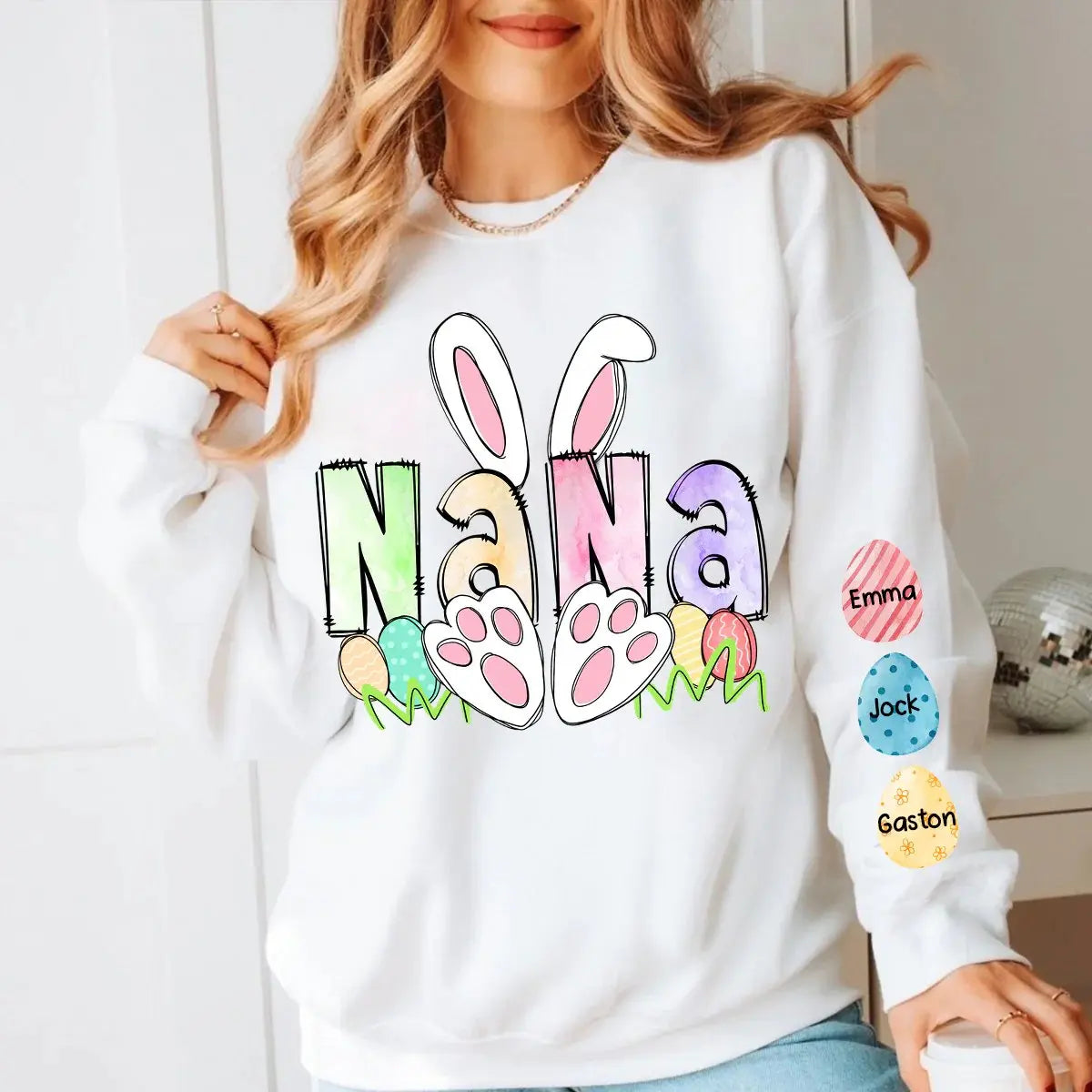 Grandma - Easter Rabbit - Personalized Sweatshirt (VT) Shirts & Tops The Next Custom Gift