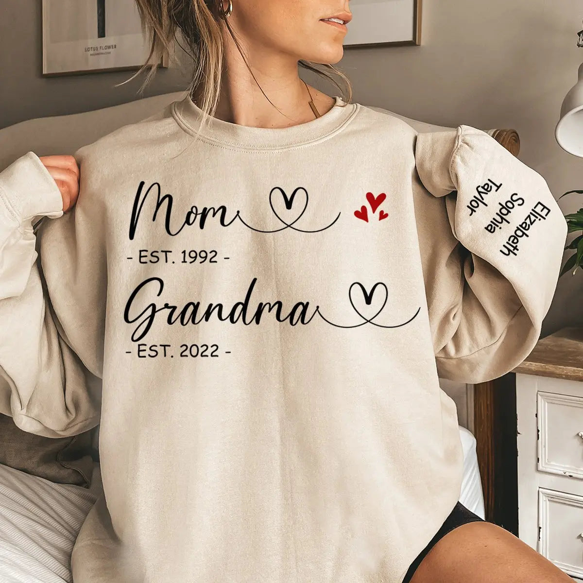 Grandma - First Mom Now Grandma - Personalized Sweatshirt Sweatshirt The Next Custom Gift