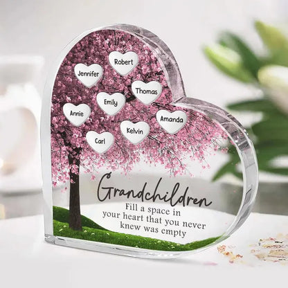 Grandma - Grandchildren Fill In A Space In Your Heart - Personalized Heart Acrylic Plaque Acrylic Plaque The Next Custom Gift