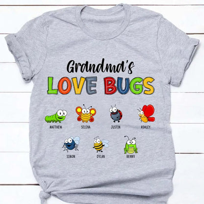 Grandma - Grandma Love Bugs - Personalized Unisex T-shirt (LH) Shirts & Tops The Next Custom Gift