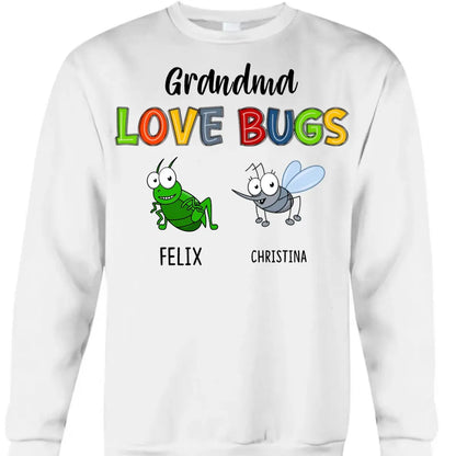 Grandma - Grandma Love Bugs - Personalized Unisex T-shirt (LH) Shirts & Tops The Next Custom Gift