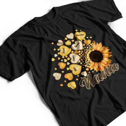 Grandma - Grandma Mom Kids Sunflower - Personalized T-Shirt Shirts & Tops The Next Custom Gift