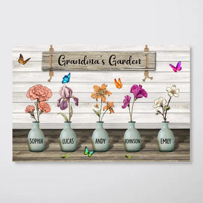 Grandma - Grandma's Garden Birth Month Flowers - Personalized Poster Poster The Next Custom Gift