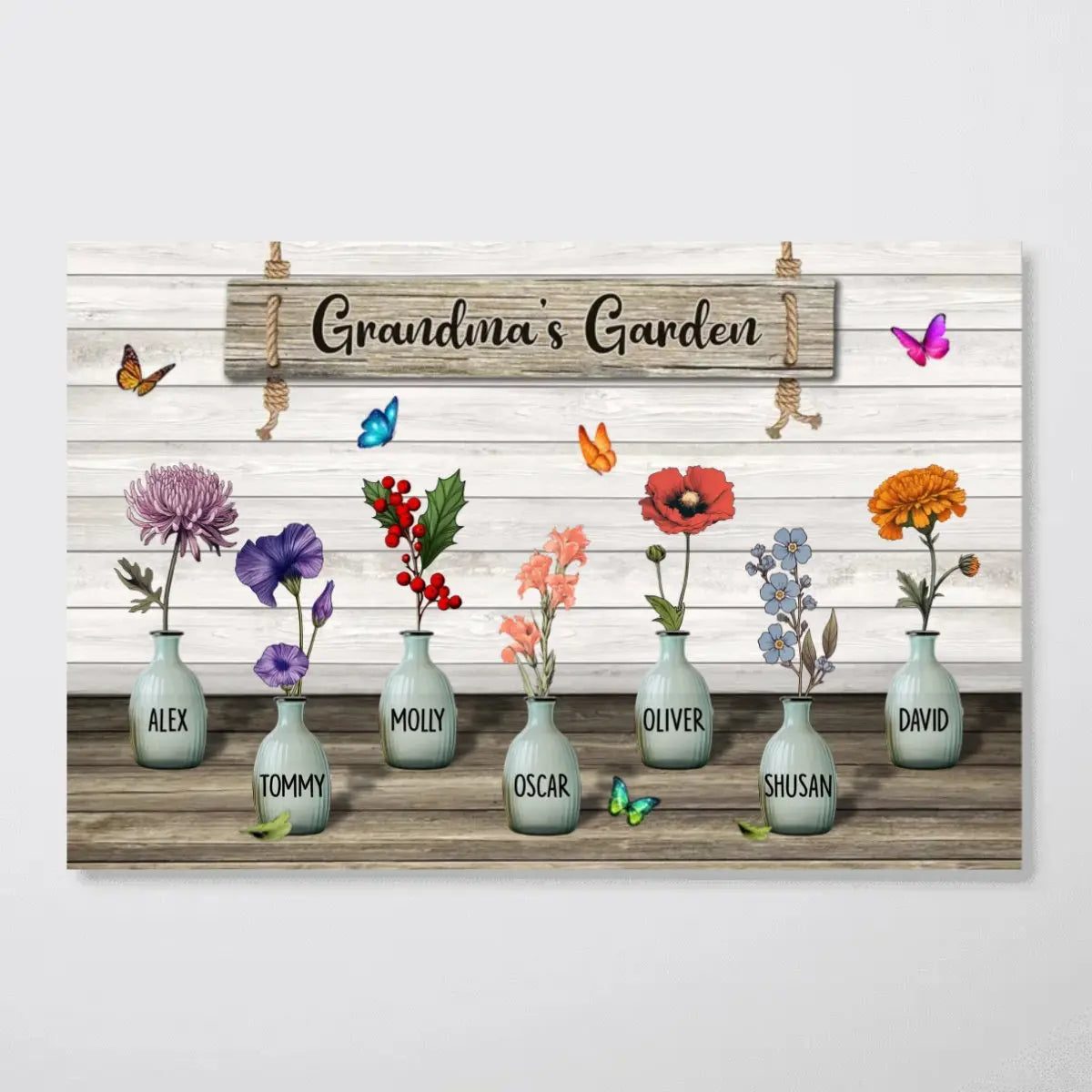 Grandma - Grandma's Garden Birth Month Flowers - Personalized Poster Poster The Next Custom Gift