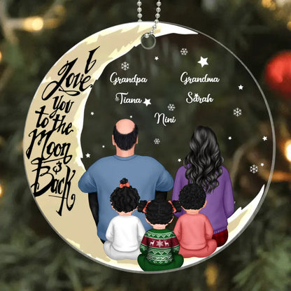 Grandma Grandpa Grandparents Grandkid On Moon Personalized Acrylic Ornament ornament The Next Custom Gift