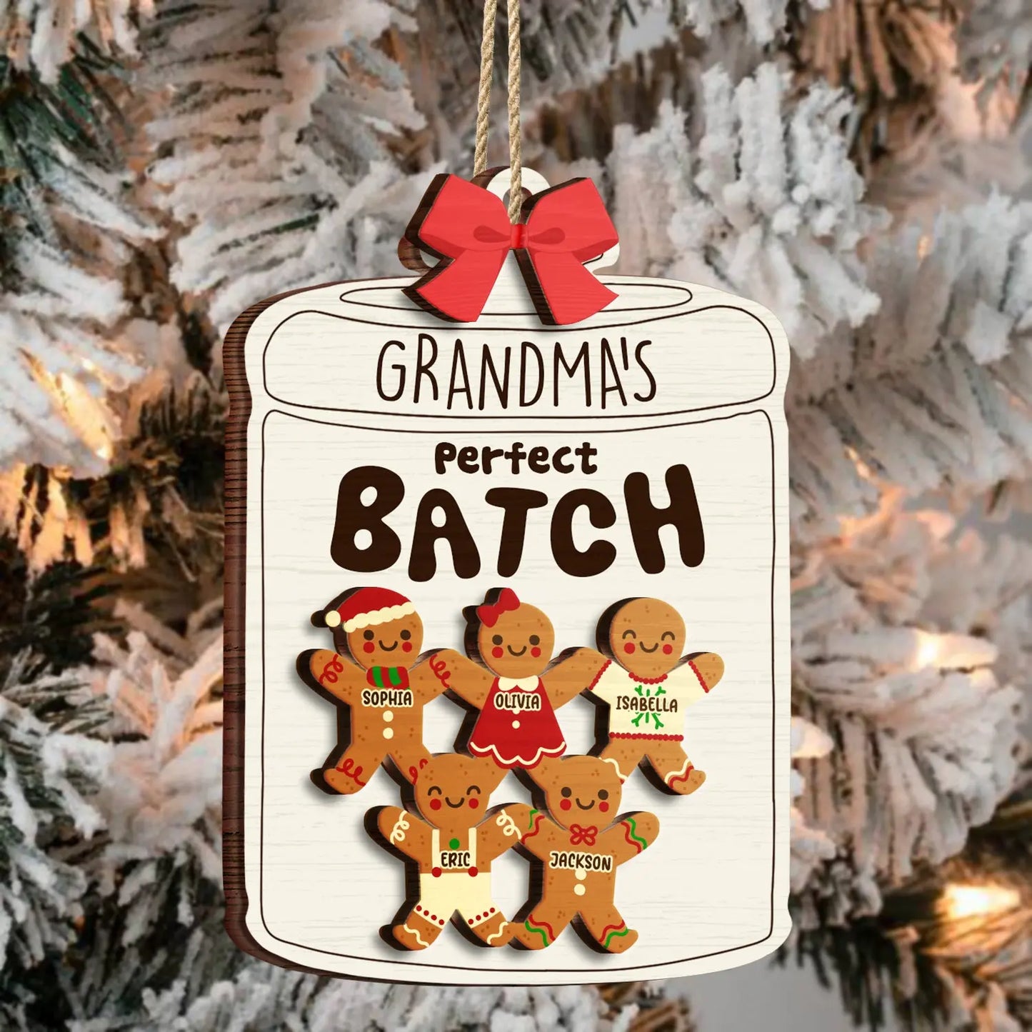 Grandma Grandpa Mom Dad Perfect Patch - Gift For Mom, Dad, Grandparents - Personalized 2-Layered Wooden Ornament ornament The Next Custom Gift