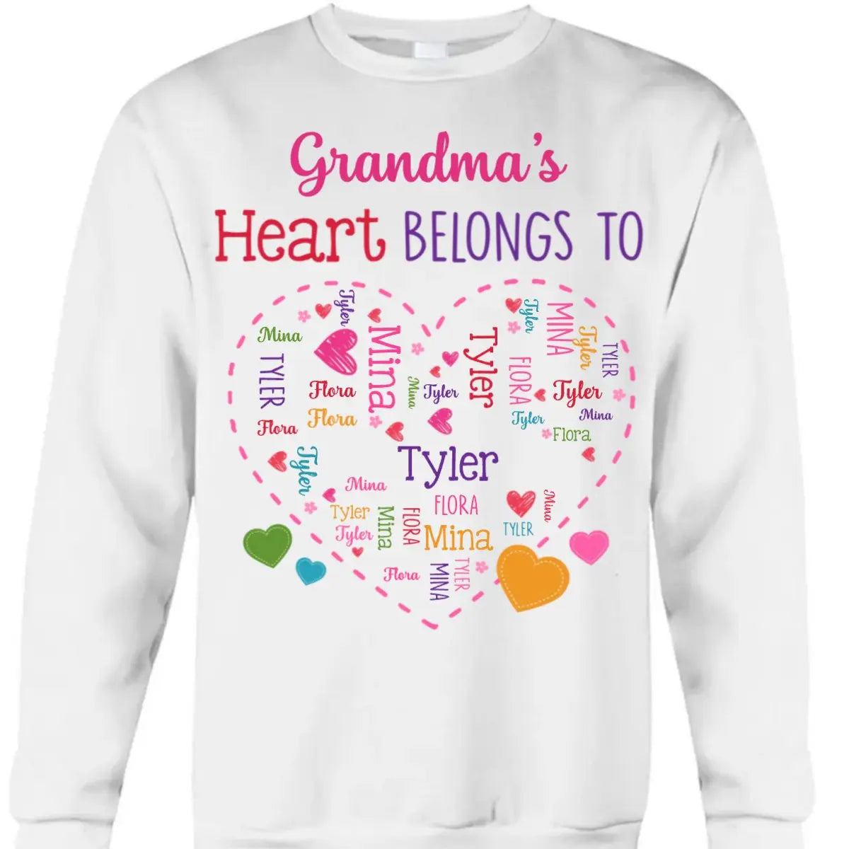 Grandma - Heart Belongs To - Personalized Unisex T-shirt (LH) Shirts & Tops The Next Custom Gift