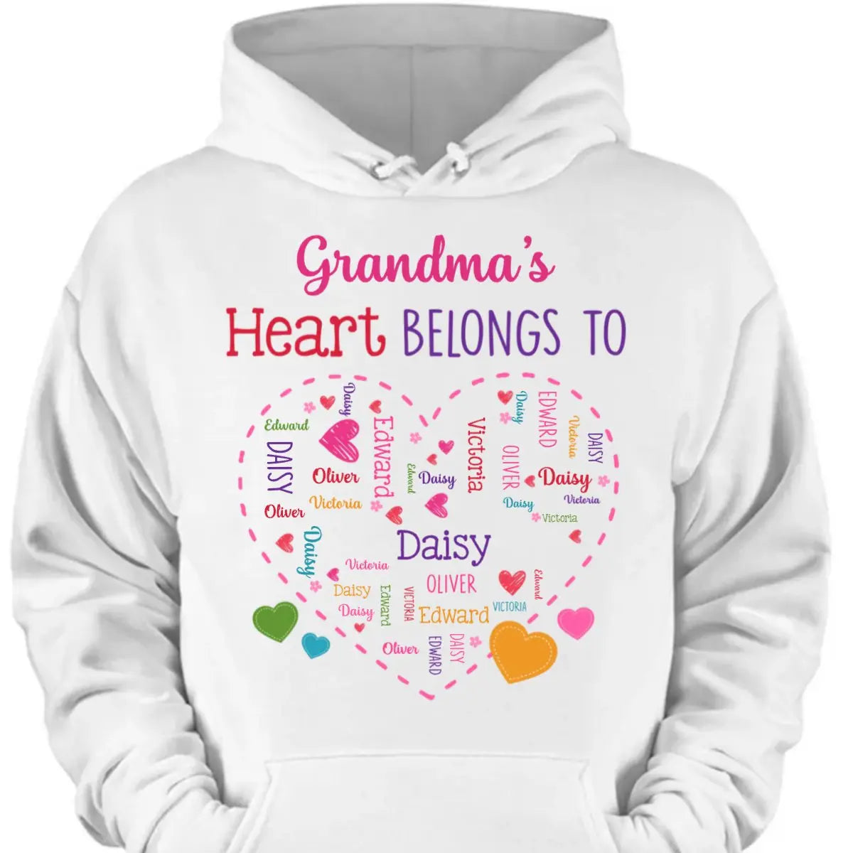 Grandma - Heart Belongs To - Personalized Unisex T-shirt (LH) Shirts & Tops The Next Custom Gift