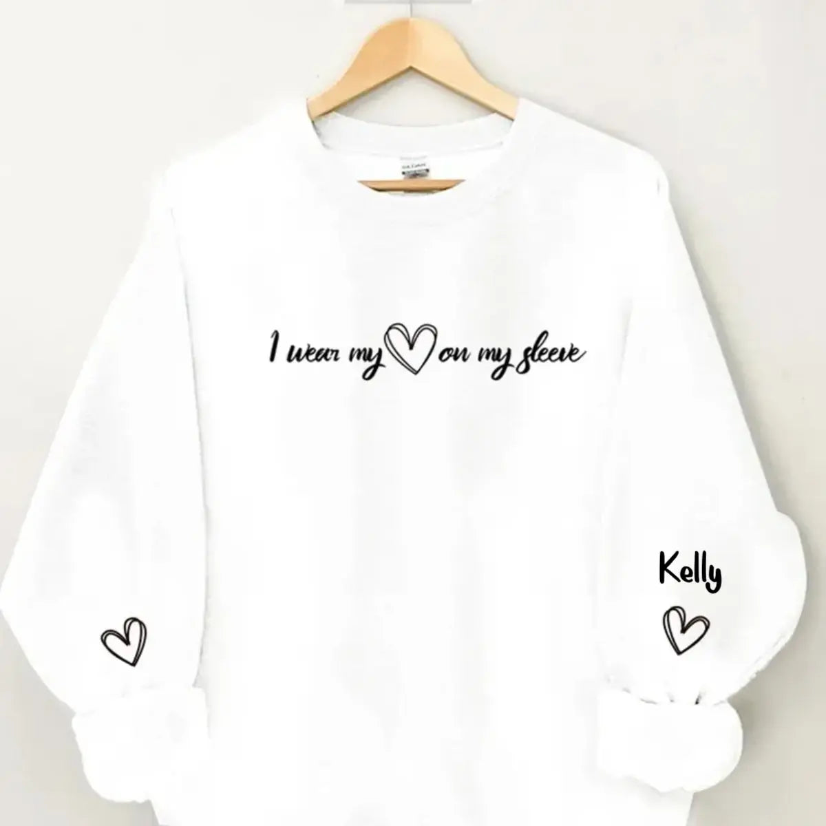 Grandma - I Wear My Heart on My Sleeve - Personalized Sweatshirt (VT) Shirts & Tops The Next Custom Gift