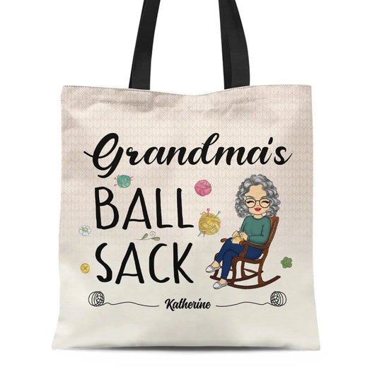 Grandma - Knitting Ball Sack - Gift For Grandma And Mother - Personalized Zippered Canvas Bag Canvas Bag The Next Custom Gift