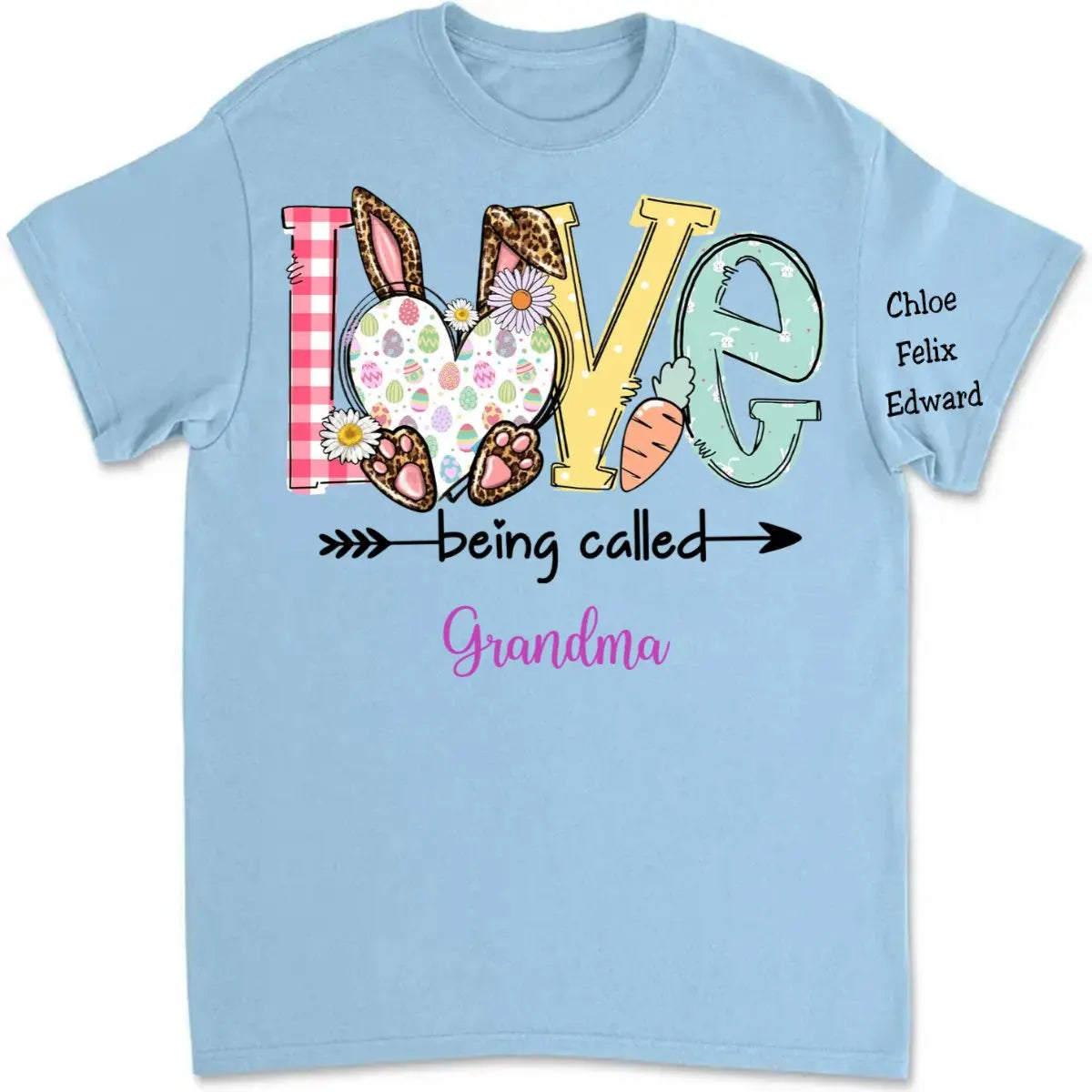 Grandma - Love Being Called Grandma - Personalized T-shirt (LH)