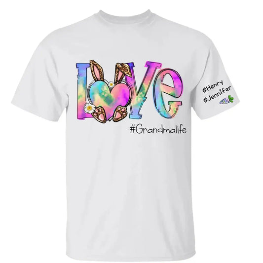 Grandma - Love Grandma Life Rainbow Easter Bunny And Kids Carrot - Personalized Unisex T-shirt (VT) Shirts & Tops The Next Custom Gift