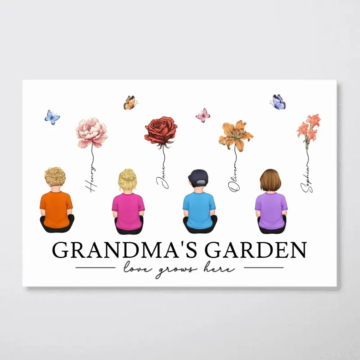 Grandma - Love Grows Here Grandma Garden Birth Month Flowers - Personalized Poster (VT) Poster The Next Custom Gift