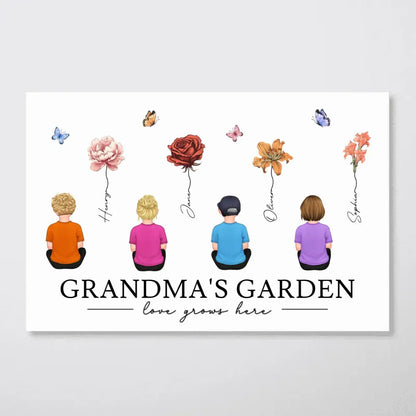 Grandma - Love Grows Here Grandma Garden Birth Month Flowers - Personalized Poster (VT) Poster The Next Custom Gift