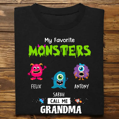 Grandma - My Favorite Little Monsters Call Me - Personalized Unisex T-shirt T-shirt The Next Custom Gift