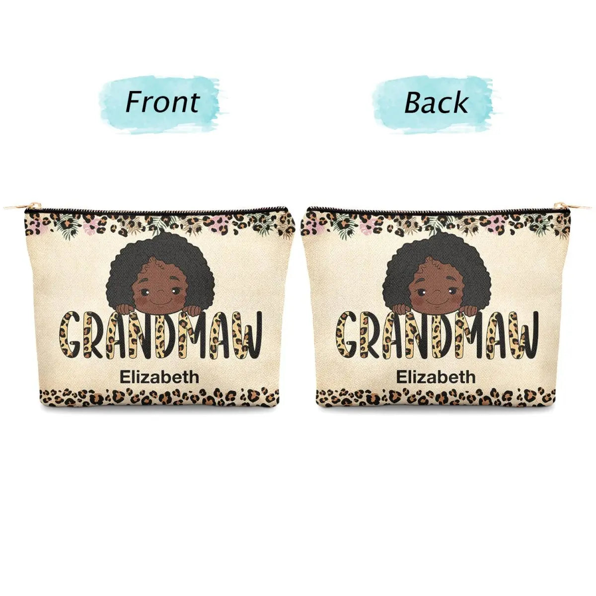 Grandma - Nana Mom Auntie - Personalized Cosmetic Bag Cosmetic Bag The Next Custom Gift