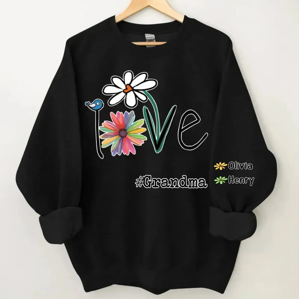 Grandma - Personalized Love Grandma Life Flower - Personalized Sweatshirt (VT)  The Next Custom Gift