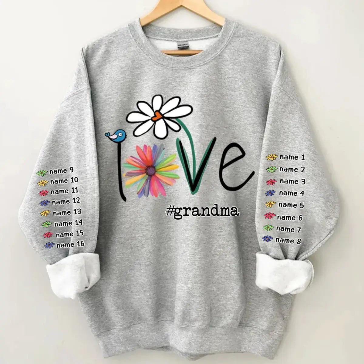 Grandma - Personalized Love Grandma Life Flower - Personalized Sweatshirt (VT)  The Next Custom Gift