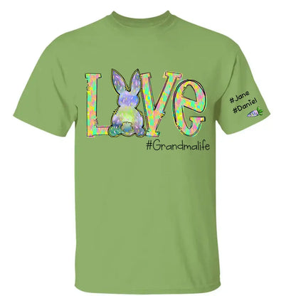 Grandma - Personalized Love Grandma Life Rainbow Easter Egg Bunny And Kids Carrot - Personalized Unisex T-shirt (VT) T-shirt The Next Custom Gift