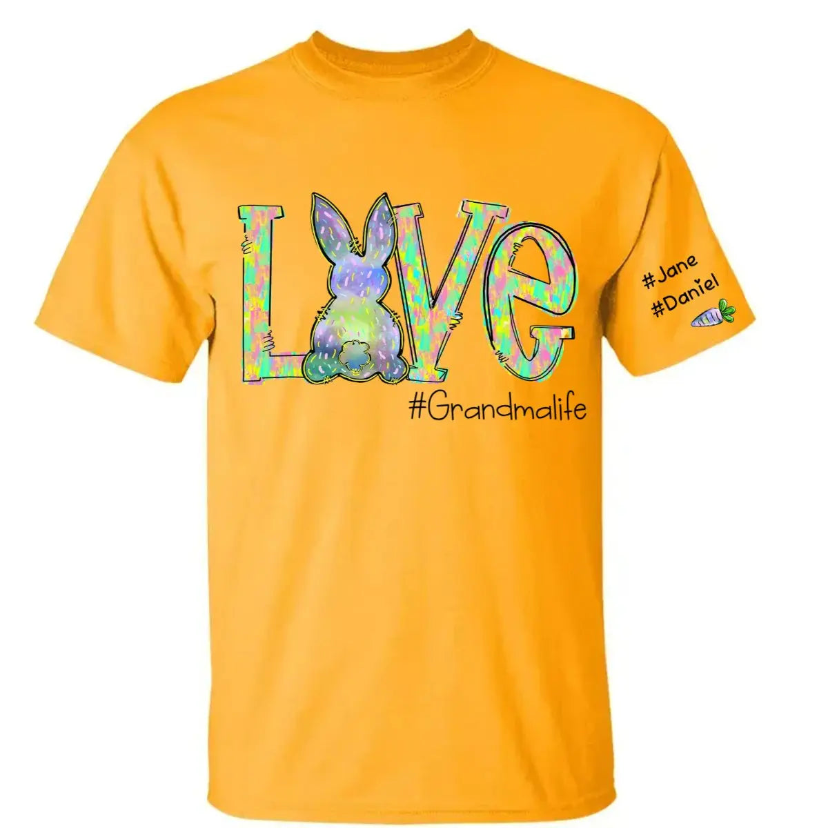 Grandma - Personalized Love Grandma Life Rainbow Easter Egg Bunny And Kids Carrot - Personalized Unisex T-shirt (VT) T-shirt The Next Custom Gift