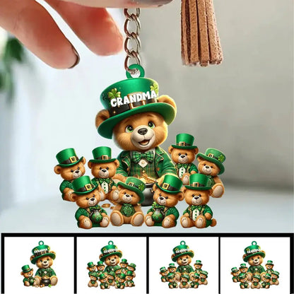 Grandma  - Saint Patrick Day Personalized Bear Grandma - Personalized Keychain (VT) Keychain The Next Custom Gift