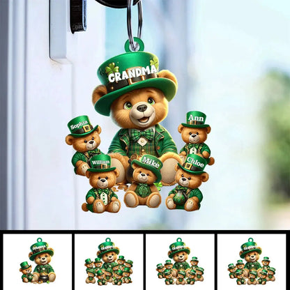 Grandma  - Saint Patrick Day Personalized Bear Grandma - Personalized Keychain (VT) Keychain The Next Custom Gift