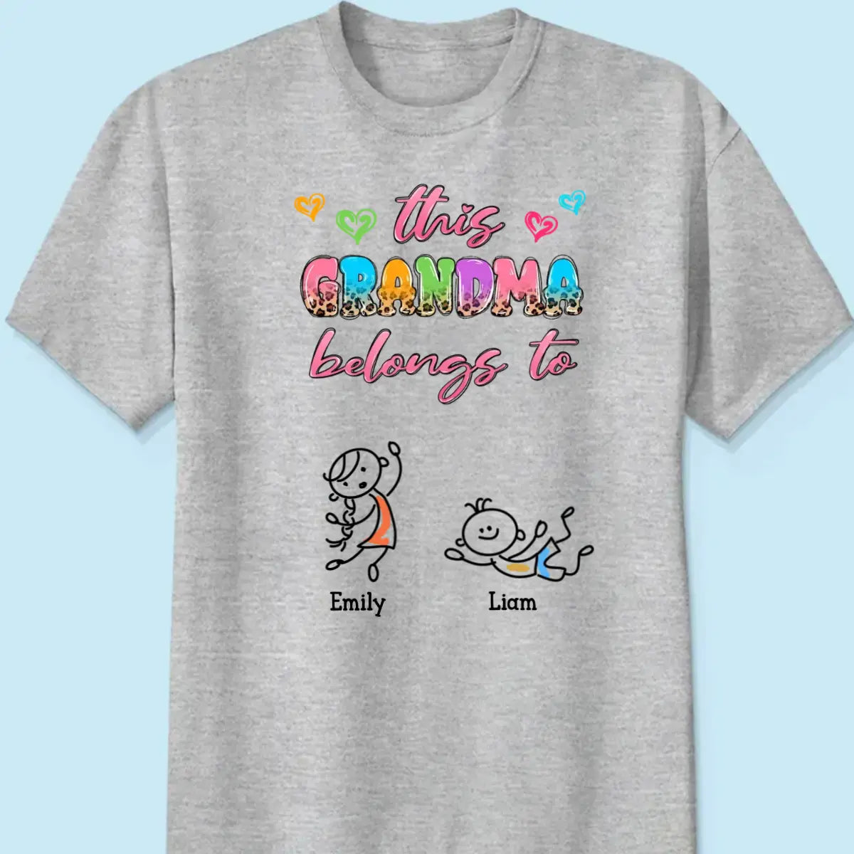 Grandma - This Grandma Belongs To Colorful Half Leopard Drawing - Personalized Shirt The Next Custom Gift