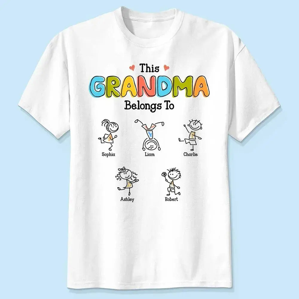 Grandma - This Grandma Belongs To Drawing - Personalized Shirt Shirts & Tops The Next Custom Gift