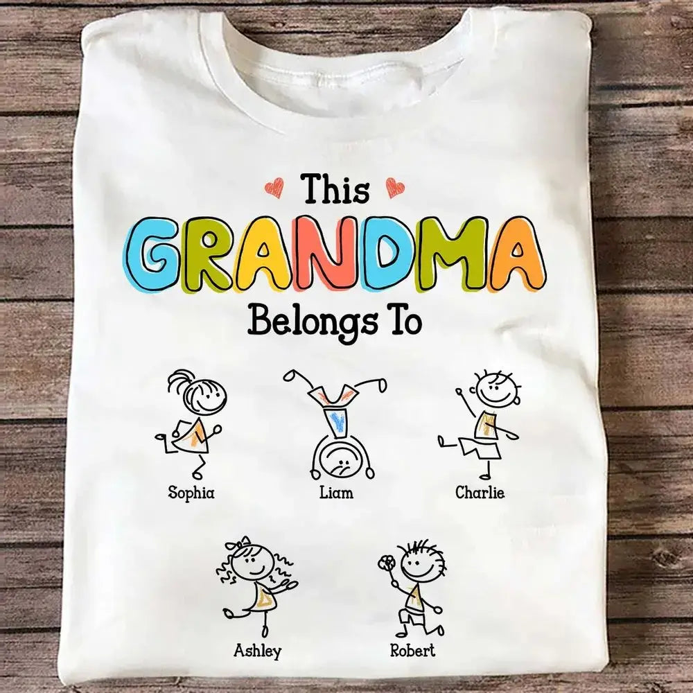 Grandma - This Grandma Belongs To Drawing - Personalized Shirt - The ...