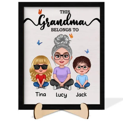 Grandma - This Grandma Belongs To - Personalized 2-Layer Wooden Plaque Wooden Plaque The Next Custom Gift