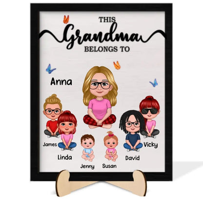 Grandma - This Grandma Belongs To - Personalized 2-Layer Wooden Plaque Wooden Plaque The Next Custom Gift