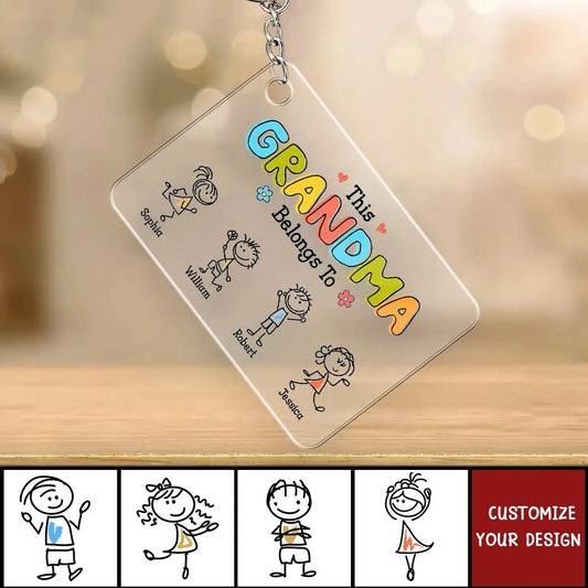 Grandma - This Grandma Belongs To - Personalized Acrylic Keychain Keychain The Next Custom Gift