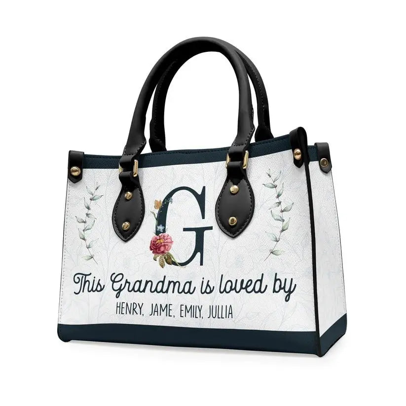 Grandma- This Grandma Is Loved By - Personalized Leather Bag - The Next Custom Gift  Leather Handbag