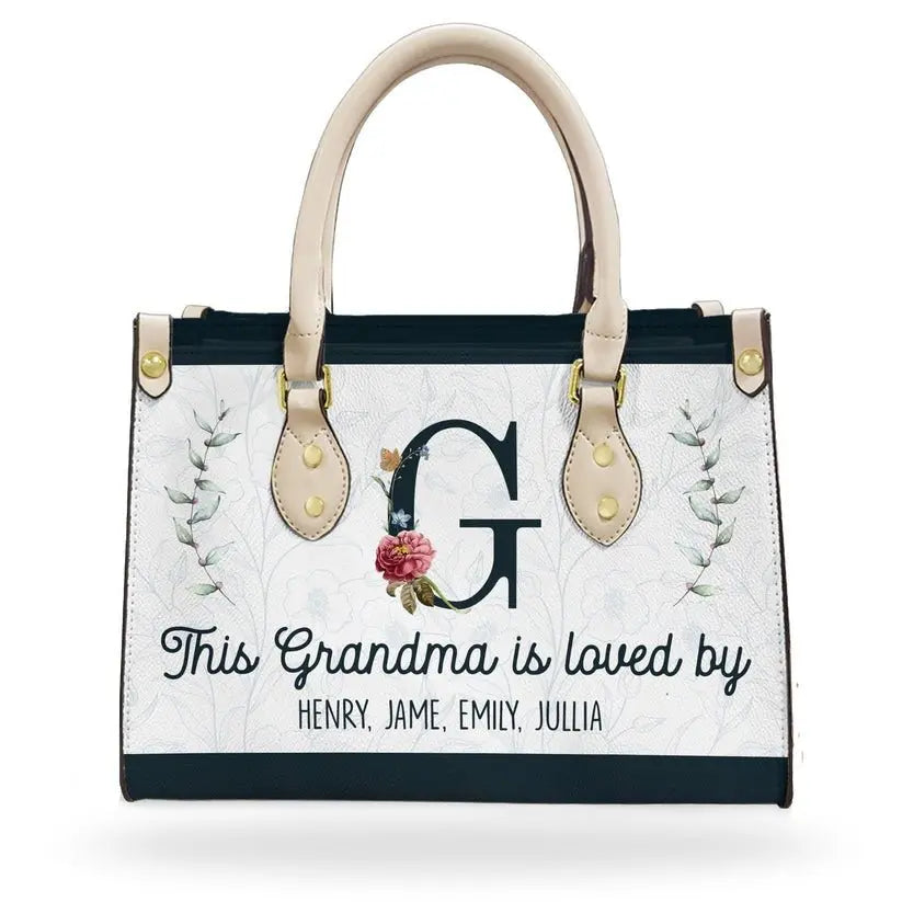 Grandma- This Grandma Is Loved By - Personalized Leather Bag - The Next Custom Gift  Leather Handbag