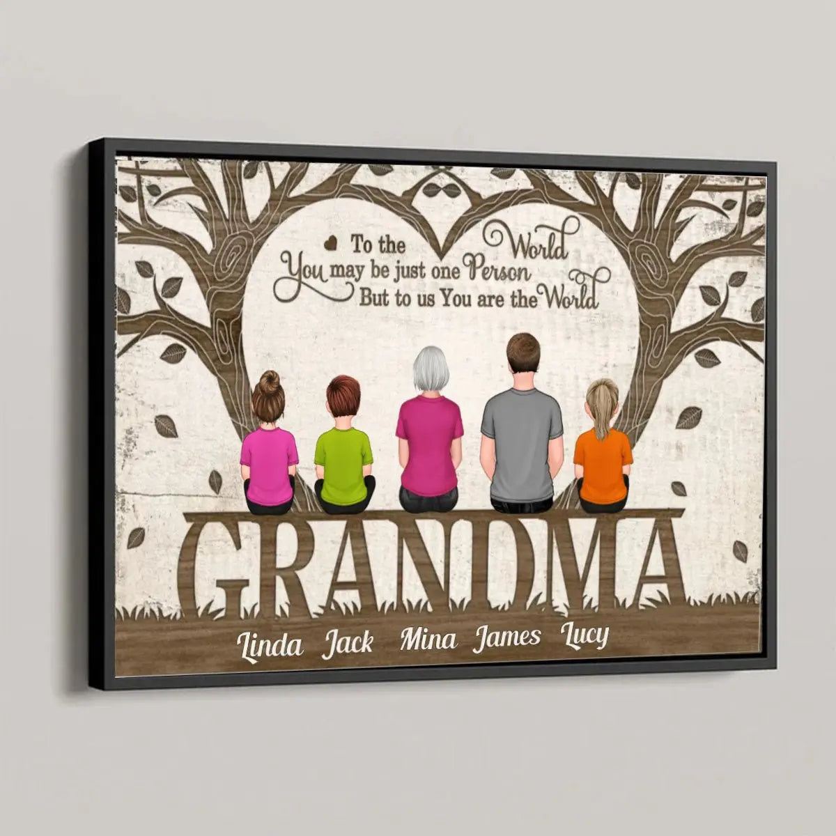 Grandma - You Are The World Back View - Personalized Horizontal Poster Poster The Next Custom Gift