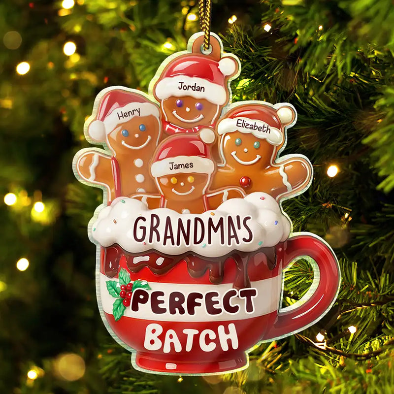 Grandma Grandpa Mom Dad Perfect Batch Gingerbread - Personalized Custom Shaped Acrylic Ornament