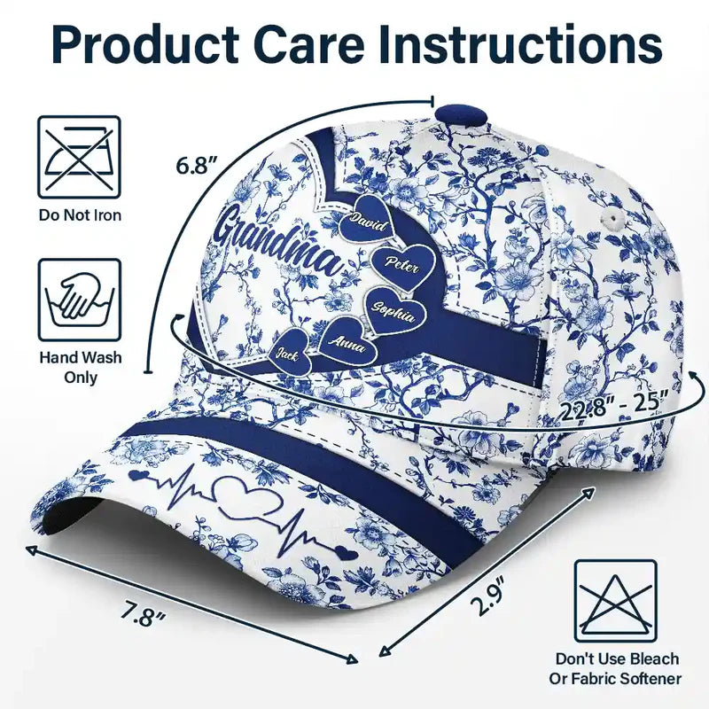 Grandma Mom Toile De Jouy - Personalized Classic Cap