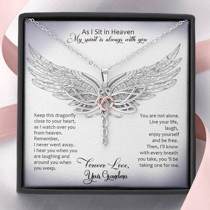 From My Dad In Heaven Dragonfly Necklace